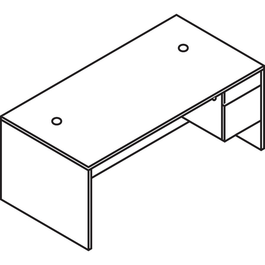 HON® 10500 Series Single 3/4-Height Pedestal Desk, Right: Box/File, 72" x 36" x 29.5", Pinnacle (HON10585RPINC)
