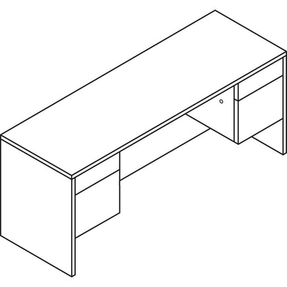 HON® 10500 Series Kneespace Credenza with 3/4-Height Pedestals, 60" x 24" x 29.5", Pinnacle (HON10565PINC)