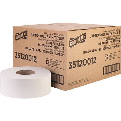 genuine-joe-1-ply-jumbo-roll-bath-tissue-1-ply-3-63-x-1200-ft-8-88-roll-diameter-white-fiber-sewer-safe-num-gjo35120012_1