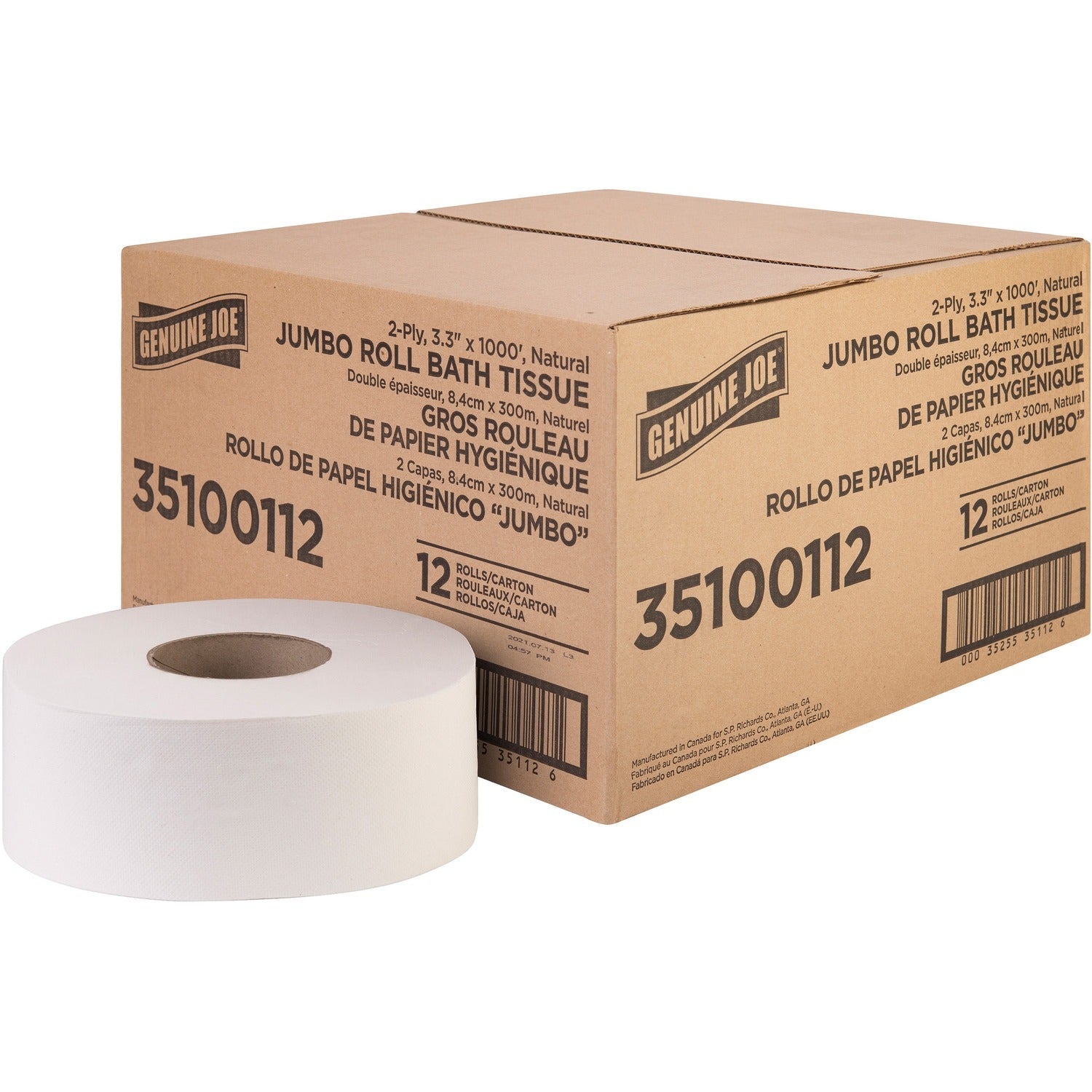 genuine-joe-jumbo-jr-dispenser-bath-tissue-roll-2-ply-3-30-x-1000-ft-8-88-roll-diameter-white-fiber-sewer-safe-num-gjo35100112_1