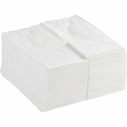 Dixie Dinner Napkin, 2 Ply, 1/8 Fold, 15" x 16", Scrollwork Pattern, White, 126/Pack (GPC34440PK)