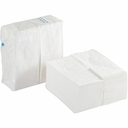 Dixie Dinner Napkin, 2 Ply, 1/8 Fold, 15" x 16", Scrollwork Pattern, White, 126/Pack (GPC34440PK)