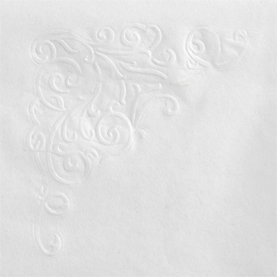 Dixie Dinner Napkin, 2 Ply, 1/8 Fold, 15" x 16", Scrollwork Pattern, White, 126/Pack (GPC34440PK)