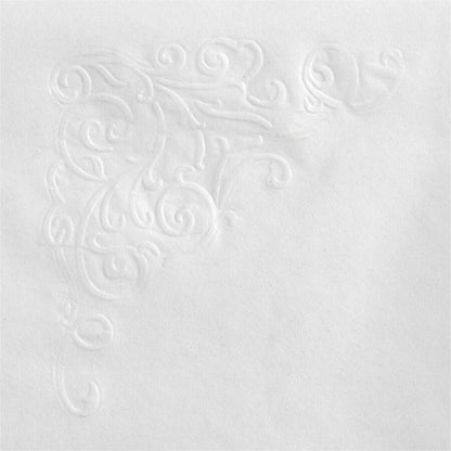 Dixie Dinner Napkin, 2 Ply, 1/8 Fold, 15" x 16", Scrollwork Pattern, White, 126/Pack (GPC34440PK)