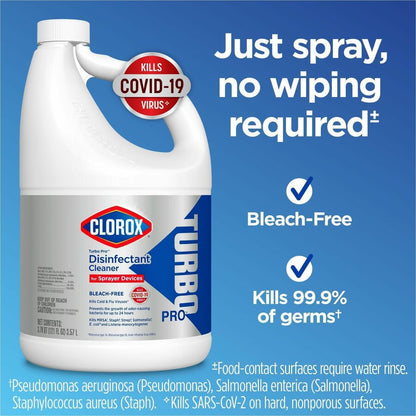 Clorox Turbo Pro Disinfectant Cleaner for Sprayer Devices, 121 fl oz (3.8 quart), Fresh Scent (CLO60091EA)