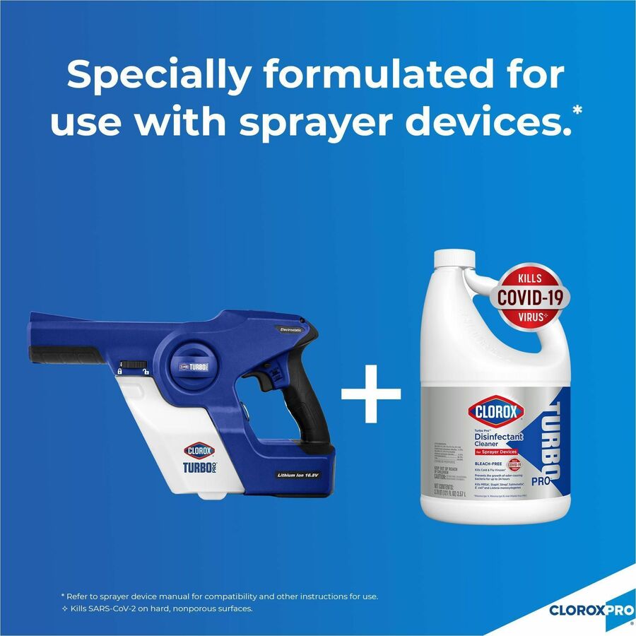 Clorox Turbo Pro Disinfectant Cleaner for Sprayer Devices, 121 fl oz (3.8 quart), Fresh Scent (CLO60091EA)