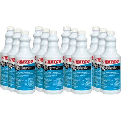 Betco Fight-Bac RTU Disinfectant Cleaner, 32 fl oz, Citrus Floral Scen, 12/Carton (BET3111200CT)