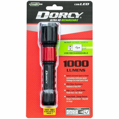Dorcy Ultra 1000 Lumen USB Rechargeable Flashlight With Powerbank, LED, 1000 lm Lumen (DCY414358)