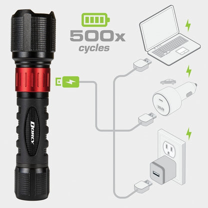 Dorcy Ultra 1000 Lumen USB Rechargeable Flashlight With Powerbank, LED, 1000 lm Lumen (DCY414358)