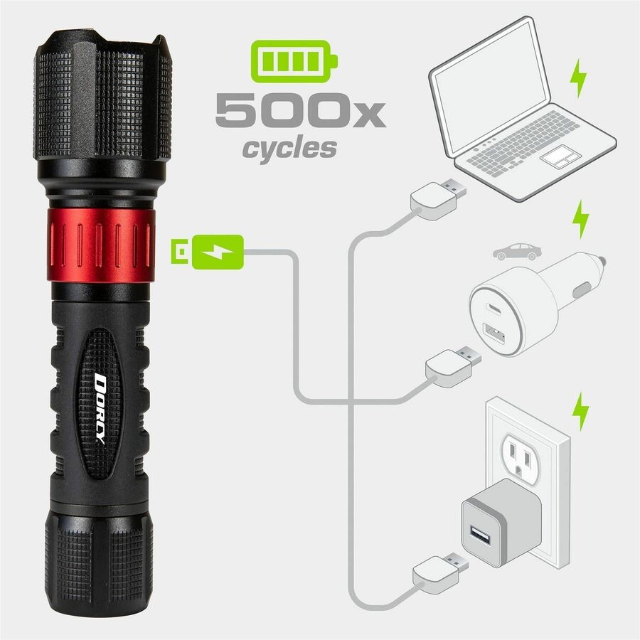 Dorcy Ultra 1000 Lumen USB Rechargeable Flashlight With Powerbank, LED, 1000 lm Lumen (DCY414358)