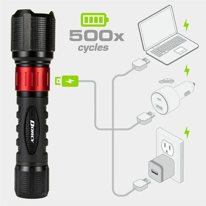 Dorcy Ultra 1000 Lumen USB Rechargeable Flashlight With Powerbank, LED, 1000 lm Lumen (DCY414358)