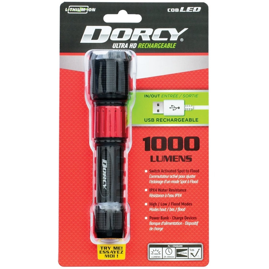 Dorcy Ultra 1000 Lumen USB Rechargeable Flashlight With Powerbank, LED, 1000 lm Lumen (DCY414358)