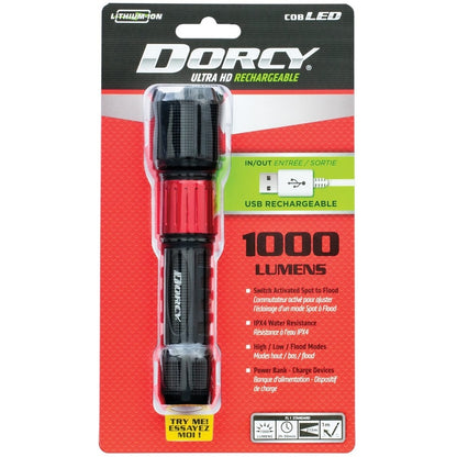 Dorcy Ultra 1000 Lumen USB Rechargeable Flashlight With Powerbank, LED, 1000 lm Lumen (DCY414358)