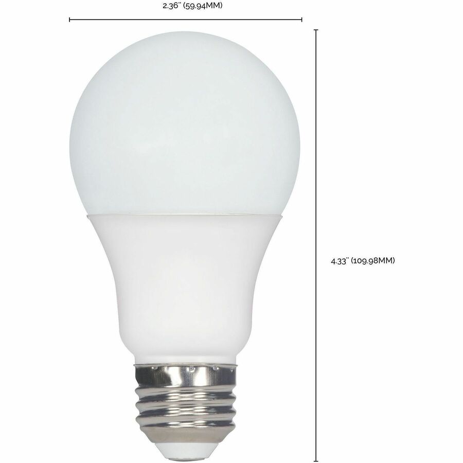 Satco LED Light Bulb, 9.50 W, 60 W Incandescent Equivalent Wattage, 12/Pack (SDNS39596)