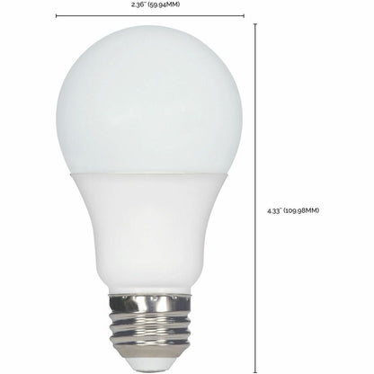 Satco LED Light Bulb, 9.50 W, 60 W Incandescent Equivalent Wattage, 12/Pack (SDNS39596)