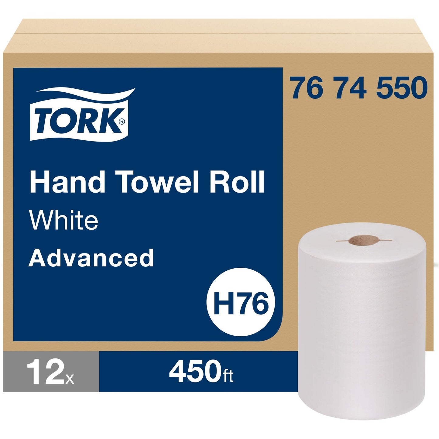 TORK Advanced Hand Towel Roll, 1 Ply, 1 15/16" Core, 12/Carton (TRK7674550)