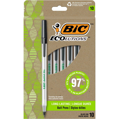 bic-revolution-round-stic-ballpoint-pen-medium-pen-point-1-mm-pen-point-size-black-semi-transparent-barrel-10-dozen-num-bicgsme10bk_1