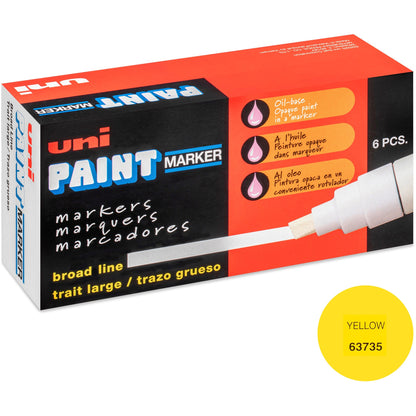 uniball uni-Paint PX-30 Oil-Based Paint Marker, Yellow Ink, 6/Box (UBC63735BX)