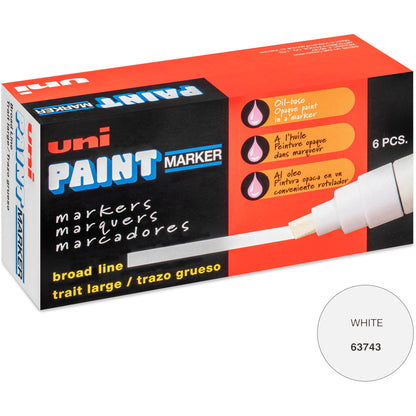 uniball uni-Paint PX-30 Oil-Based Paint Marker, White Ink, 6/Box (UBC63743BX)