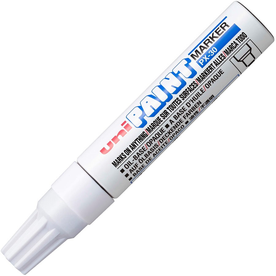 uniball uni-Paint PX-30 Oil-Based Paint Marker, White Ink, 6/Box (UBC63743BX)