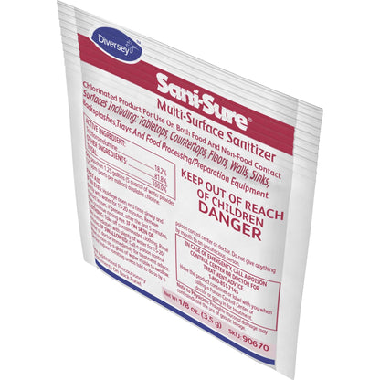 Sani-Sure Multi-Surface Sanitizer, 0.13 oz, Chlorine Scent, Odorless, Yellow, 100/Carton (DVO90670)