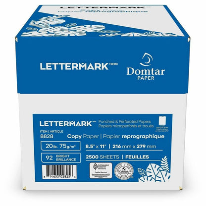 Lettermark Copy & Multipurpose Paper, 5-Hole Punched, 92 Brightness, Letter, 8 1/2" x 11", 20 lb Basis Weight, 2500 Sheets (DMR8828CT)