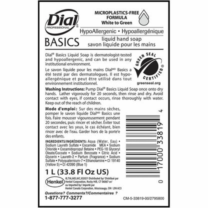 Dial Professional Basics Liquid Hand Soap, 1.06 quart (DIA33821EA)
