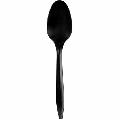 Genuine Joe Medium-weight Individually Wrapped Teaspoons, Black, 1000/Carton (GJO18478)