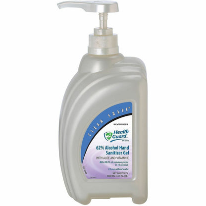 Health Guard Hand Sanitizer Gel, Alcohol Scent, 1.06 quart, Pump Bottle Dispenser, 8/Carton (KUT65636)