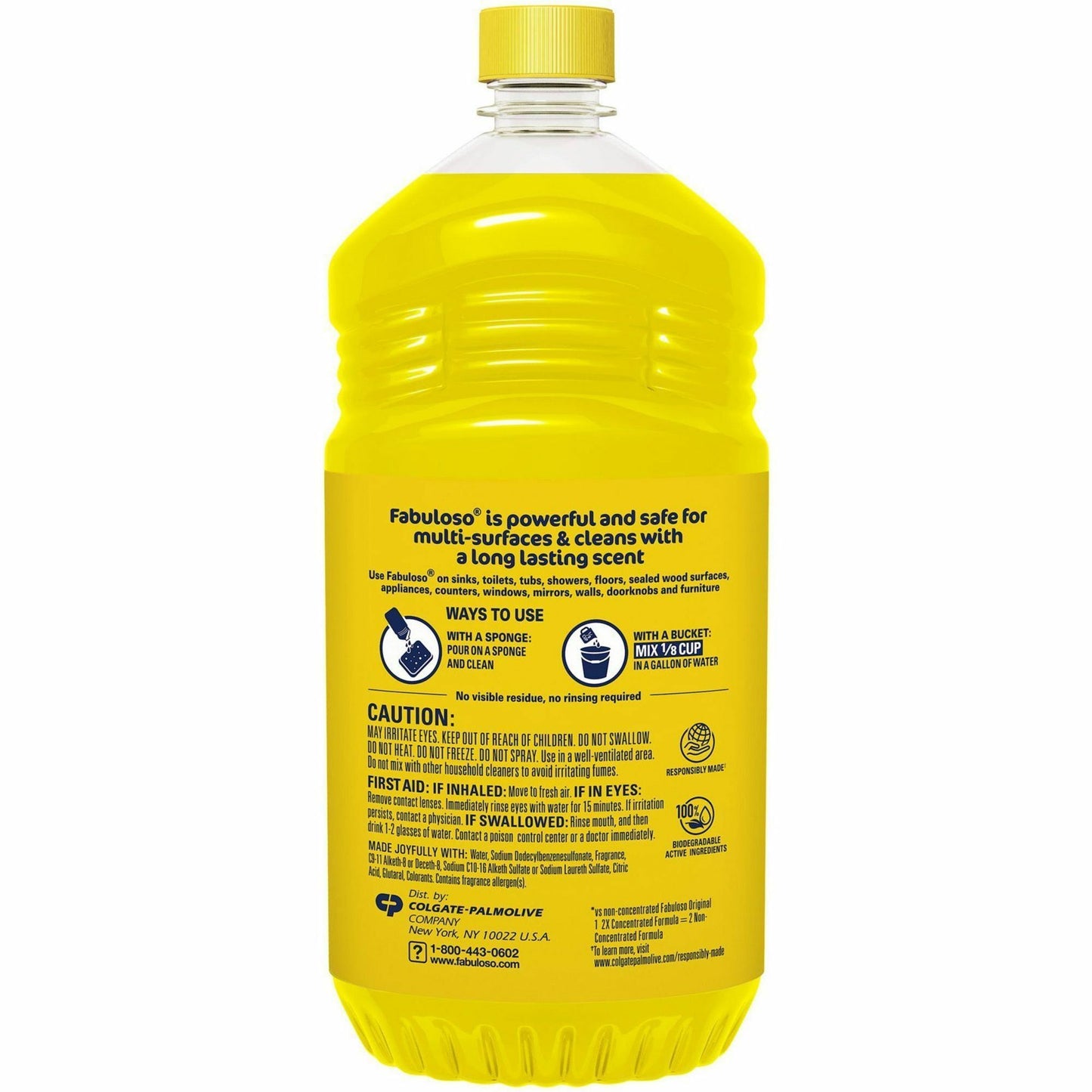 Fabuloso Multi-Purpose Cleaner, 56 fl oz (1.8 quart), Lemon Scent (CPCMX06157A)