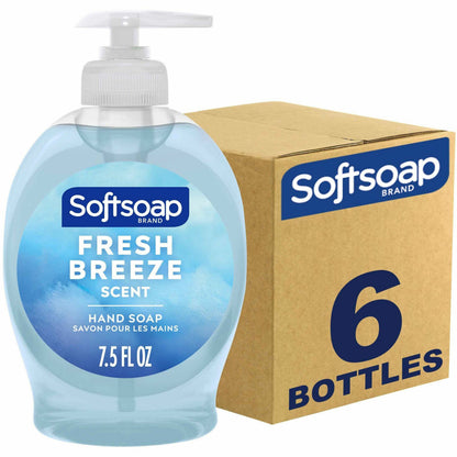 Softsoap Fresh Breeze Hand Soap, Fresh Breeze Scent, 7.50 fl oz, Pump Bottle Dispenser, 6/Carton (CPCUS04964ACT)