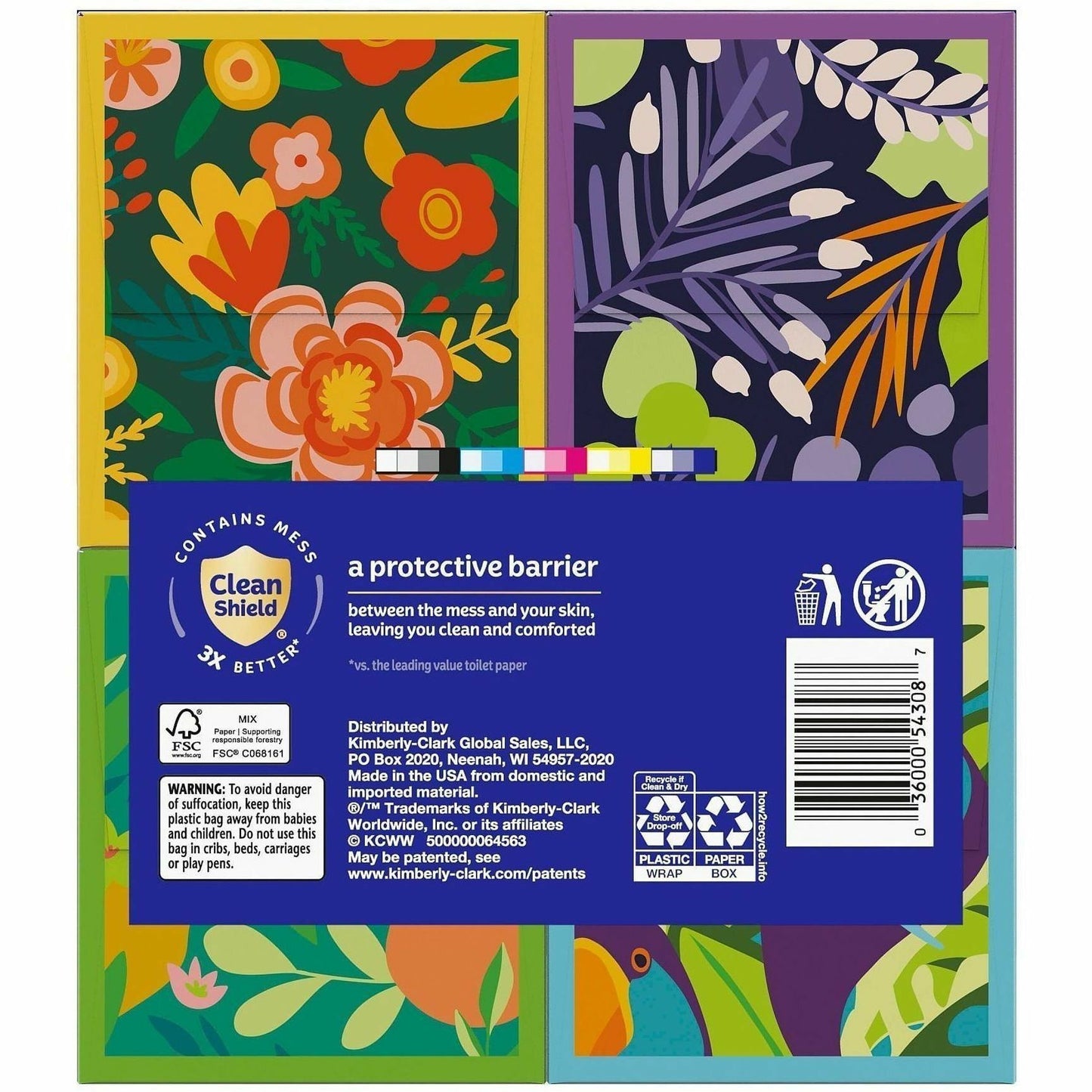 Kleenex Ultra Soft Tissues, 3 Ply, WhiteBox, 60/Box, 4/Pack (KCC54308)