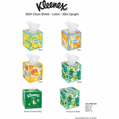 Kleenex Soothing Lotion Tissues, 3 Ply, 60/Box  (KCC54271)