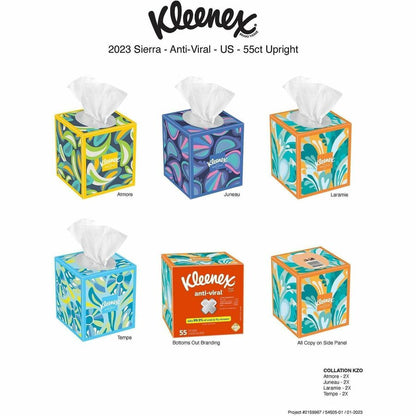 Kleenex Anti-viral Facial Tissue, 3 Ply, 55/Box  (KCC54505)