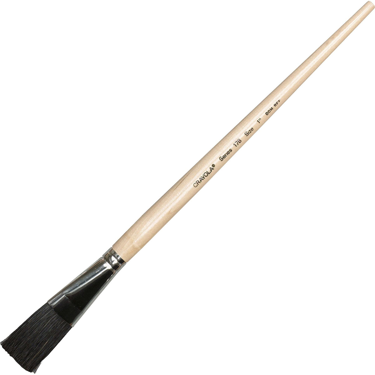 Crayola No. 178 Nylon Easel Brush, No. 178, 1" Wood Handle, Aluminum Ferrule, 4/Pack (CYO050178016)