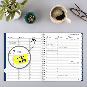 Mead 2026-2027 BIG PLANS Weekly Monthly Planner, Navy, Large, 8½" x 11", 15-Month, Oct 2026-Dec 2027 (AAGCRW63020)