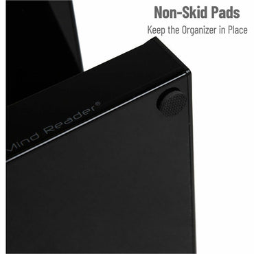 Mind Reader 3-Tier Countertop Organizer, 16" x 9" x 6", Black, 5 Compartment (EMS3TCORGBLK)