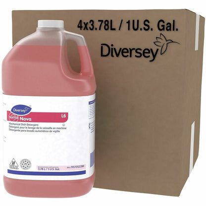 Suma Nova L6 Dishwasher Detergemt, 128 fl oz, 11.5 to 13.9 pH, Characteristic, Ammonia Scent, 4/Carton (DVO957252280)