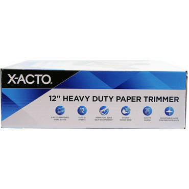 X-Acto Heavy-Duty Wood Base Paper Trimmer, 12" Cutting Length x 12" x 12" (EPI26312LMR)