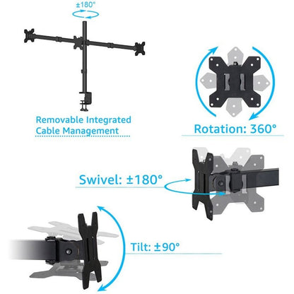 rocelco-rdm3-desk-mount-for-lcd-monitor-3-displays-supported-13-to-27-screen-support-52-91-lb-load-capacity-75-x-75-100-x-100-vesa-mount-compatible-rclrdm3_5