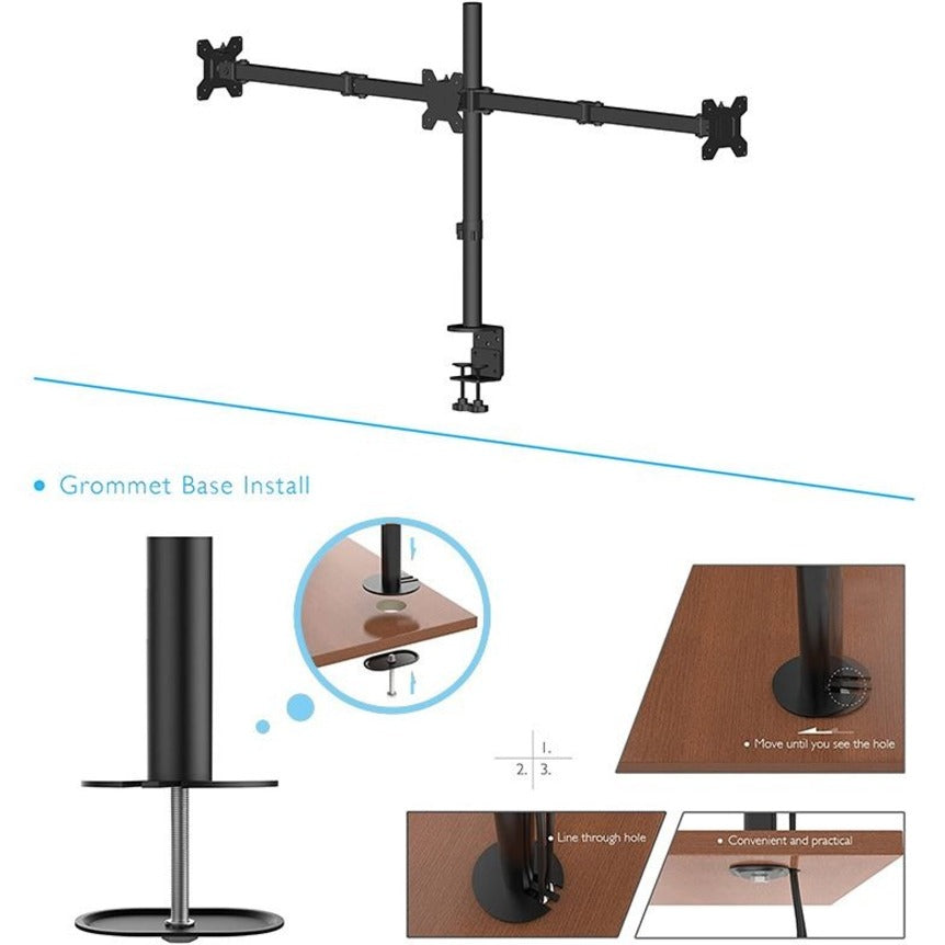 rocelco-rdm3-desk-mount-for-lcd-monitor-3-displays-supported-13-to-27-screen-support-52-91-lb-load-capacity-75-x-75-100-x-100-vesa-mount-compatible-rclrdm3_2