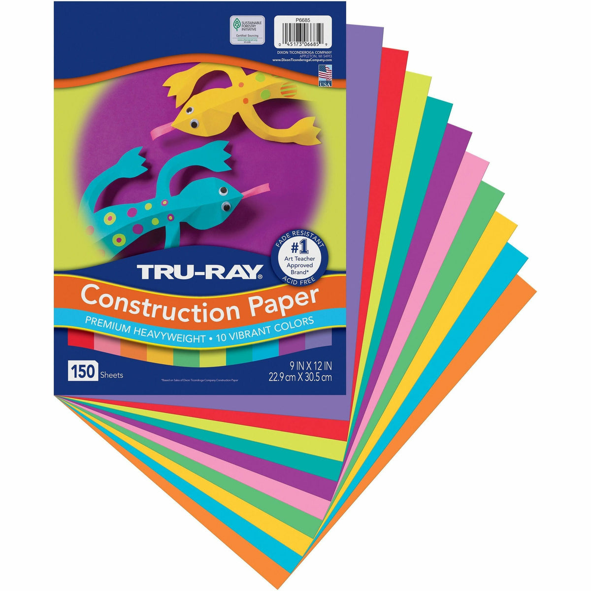 Tru-Ray Construction Paper, Assorted, 150/Pack (PACP6685)