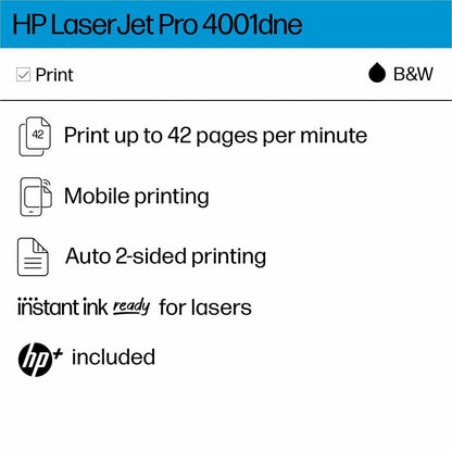 HP LaserJet Pro 4001dne Desktop Wired Laser Printer (HEW2Z600E)