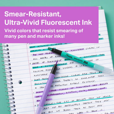 Sharpie Clear View Highlighter, Yellow, Pink, Orange, Coral, Blue, Purple, Fluorescent Green Ink, 8/Pack (SAN2128218)