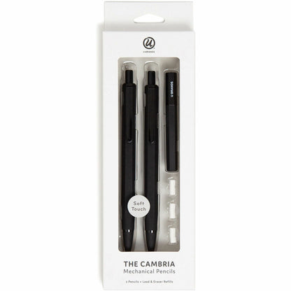 u-brands-cambria-mechanical-pencils-2-lead-refillable-matte-black-barrel-1-pack-num-ubr2410u0424_1