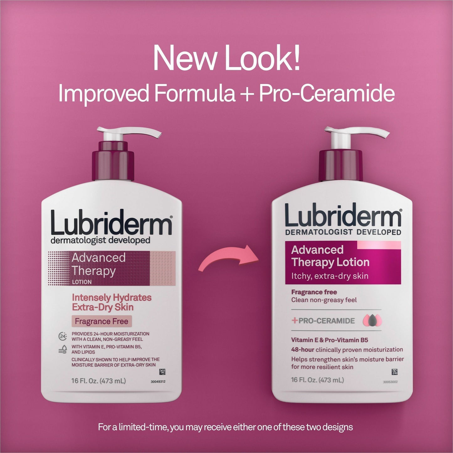 Lubriderm® Advanced Therapy Moisturizing Hand/Body Lotion, 16 oz Pump Bottle (PFI48322EA)