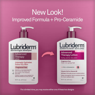 Lubriderm® Advanced Therapy Moisturizing Hand/Body Lotion, 16 oz Pump Bottle (PFI48322EA)