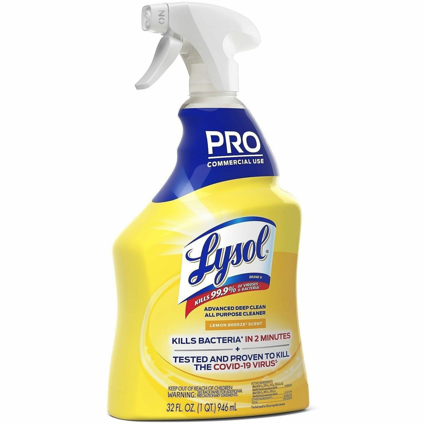 Lysol Advanced Deep Cleaner, 32 fl oz, Lemon Breeze Scent, Disinfectant, 12/Carton (RAC00351CT)