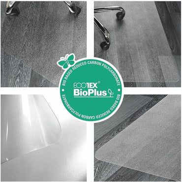 Ecotex Marlon BioPlus Ecotex Marlon BioPlus Eco Friendly Carbon Neutral Chair Mat for Hard Floors, 45" x 53", Clear, Rectangular, Polycarbonate (FLRNCCMFLBS0003)