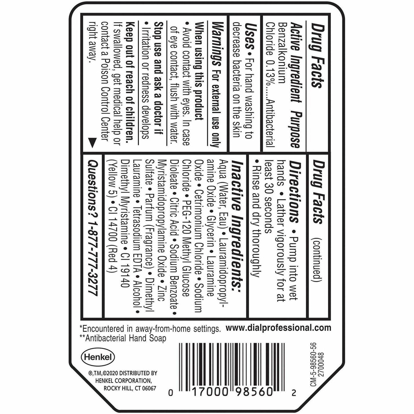 Dial Professional Versa Gold Liquid Hand Soap, 15 fl oz (DIA98561EA)
